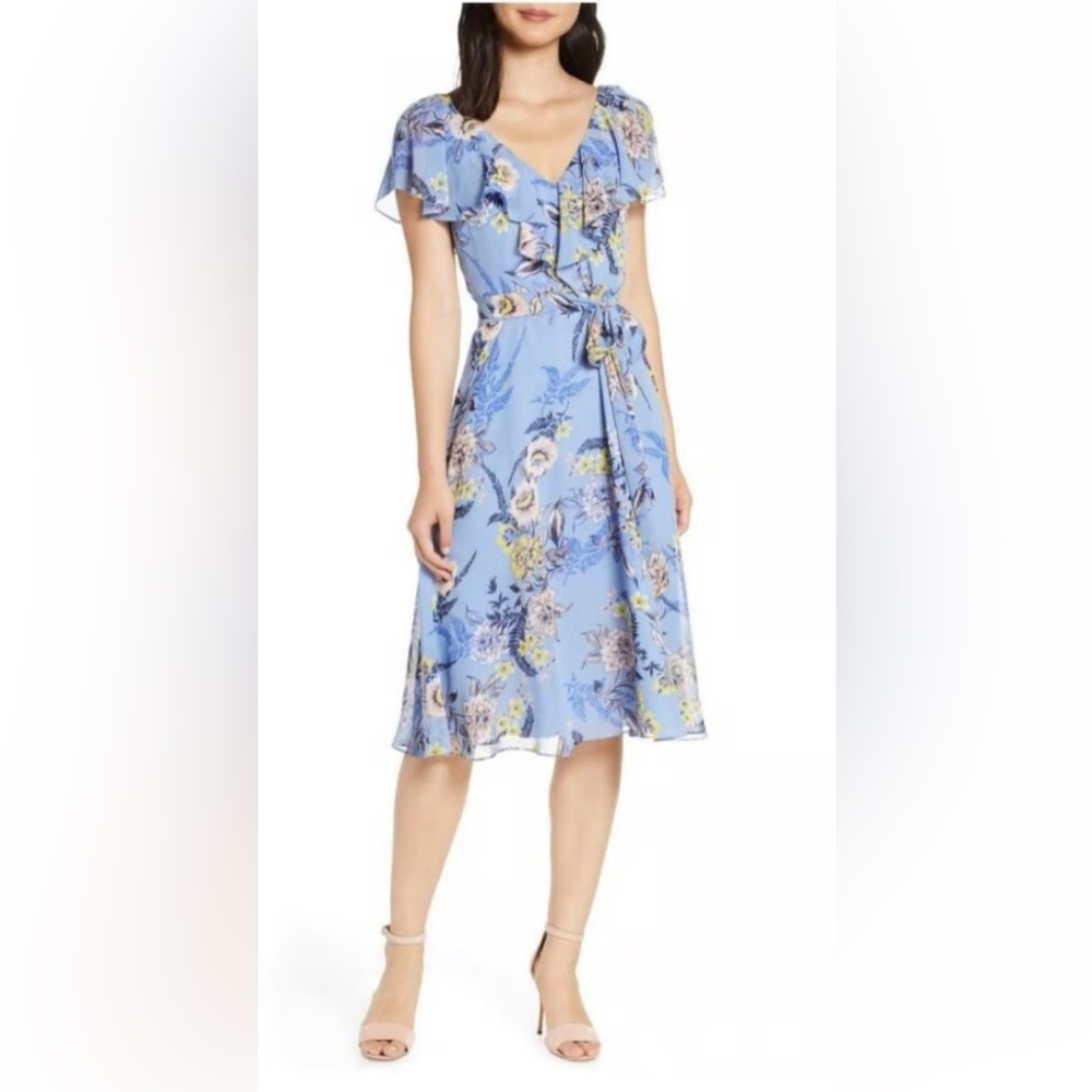 ELIZA J Spring Floral Print Dress Size 6 *missing sash*